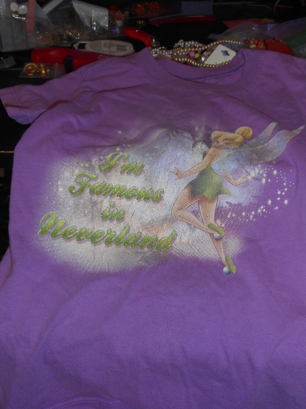 DISNEY STORE - girls, short sleeve, fairy graphic, tee size 7/8